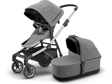 Thule Детская коляска одноместная Sleek + Sleek Bassinet люлька в комплекте (серый) в Иркутске